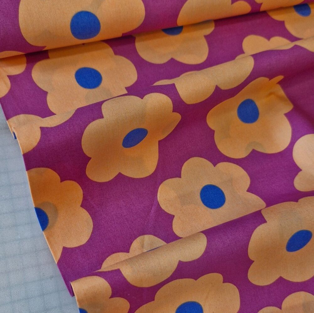 Nerida Hansen Fine Cotton Poplin Big Flower Pink
