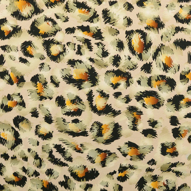 Cotton Jersey Fabric Savannah Spots Beige