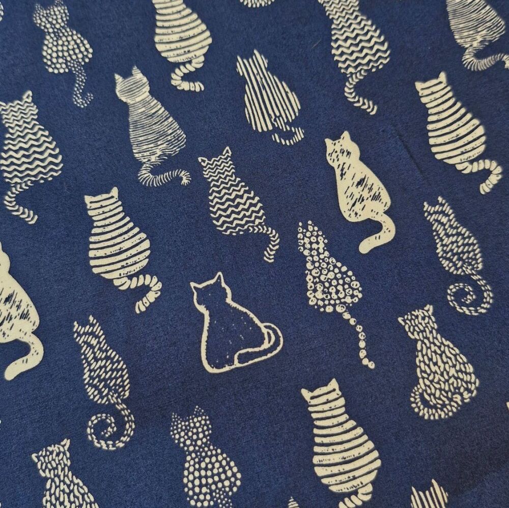 Cotton Poplin Fabric Cats
