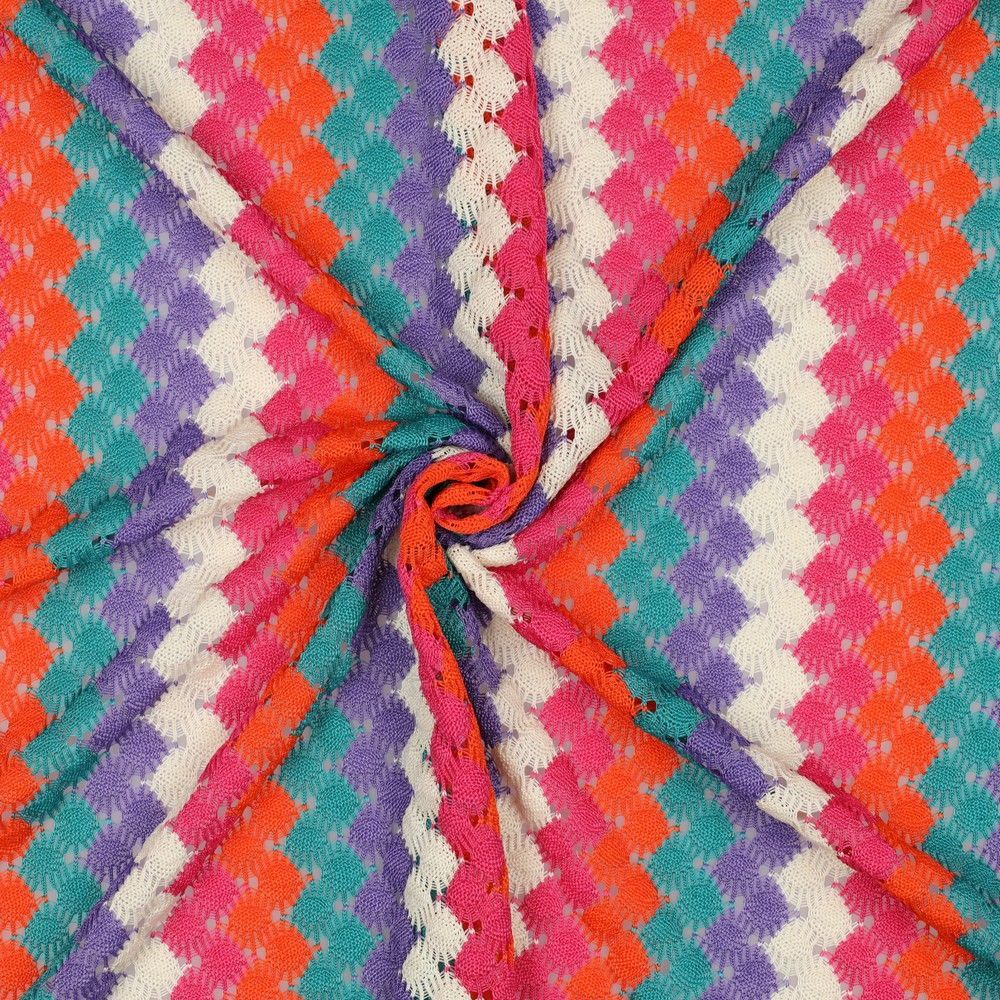 Crochet Lace Fabric Multi Colour