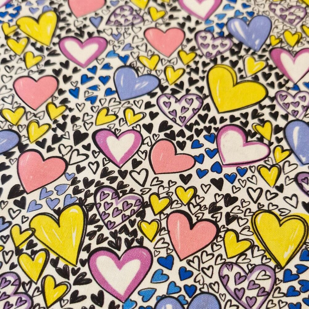 Camelot Fabrics Cotton Mysticat Hearts
