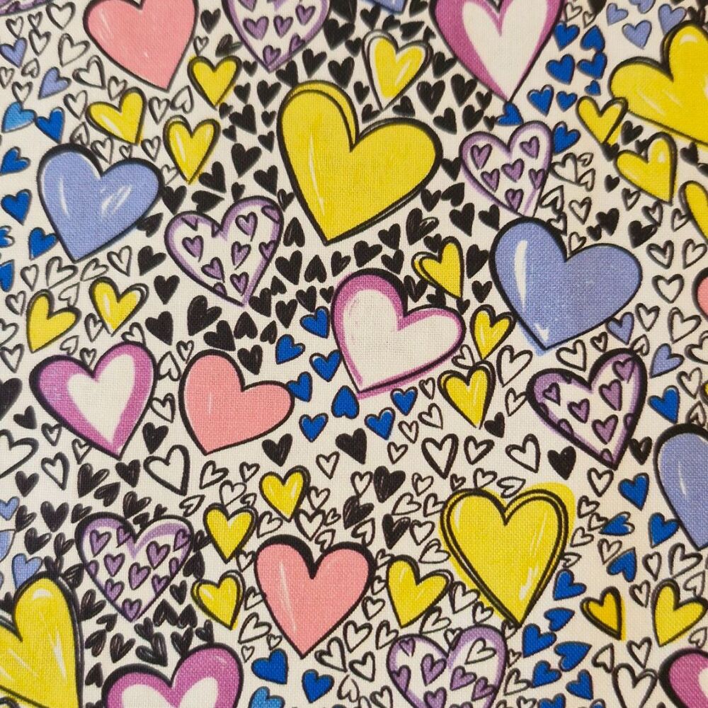 Camelot Fabrics Cotton Mysticat Hearts
