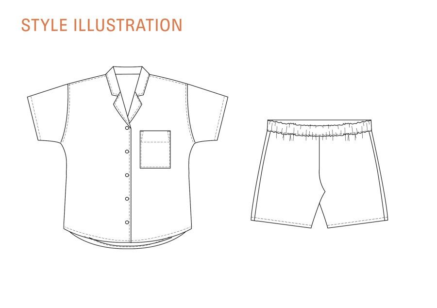 Wardrobe By Me Camp Shirt and Shorts Sewing pattern