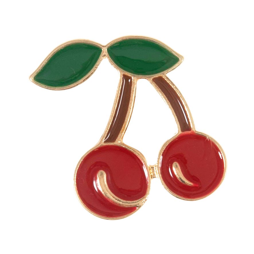 Enamel Cherries Button
