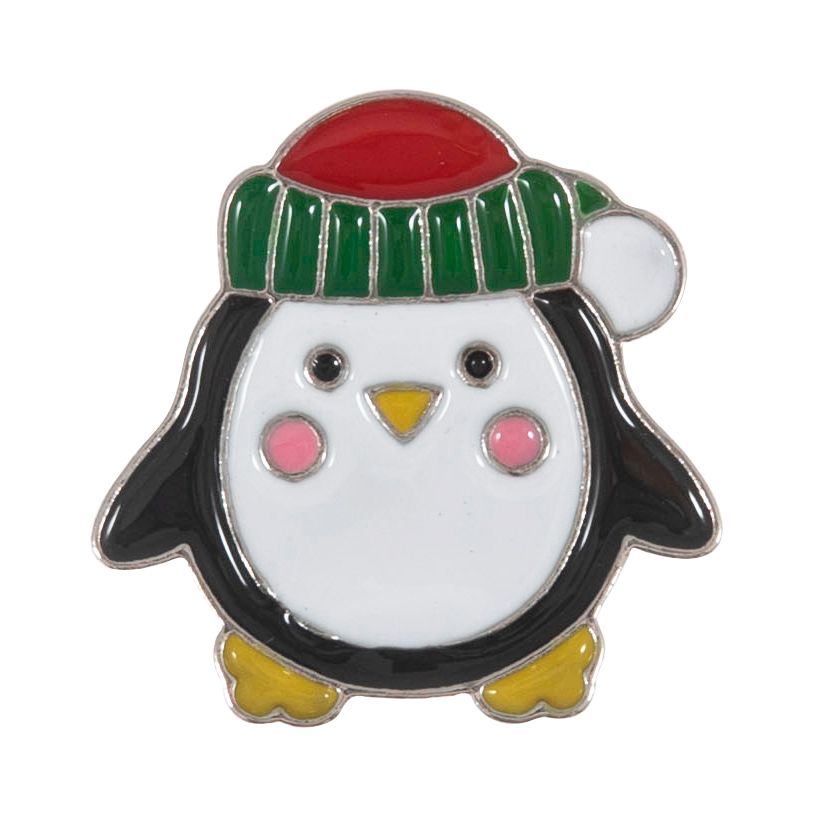 Enamel Penguin Button