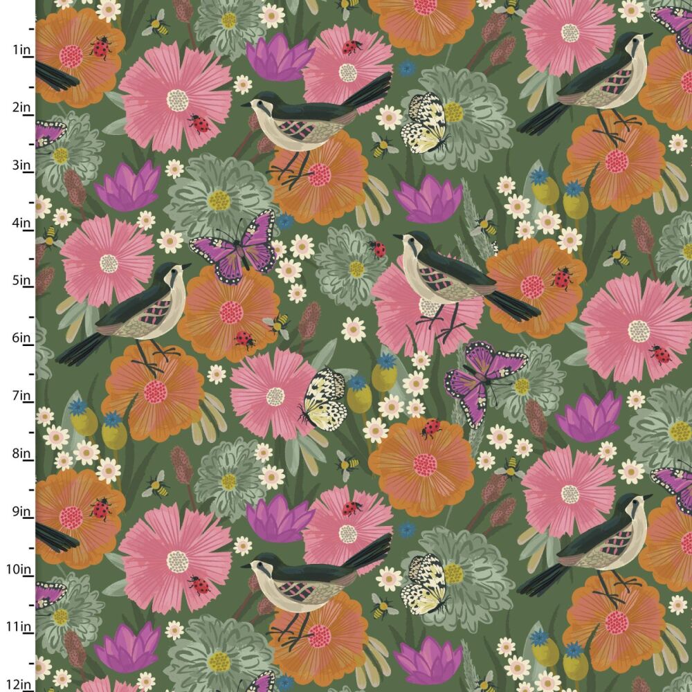 3 Wishes Cotton Fabric Forest Life Scenic