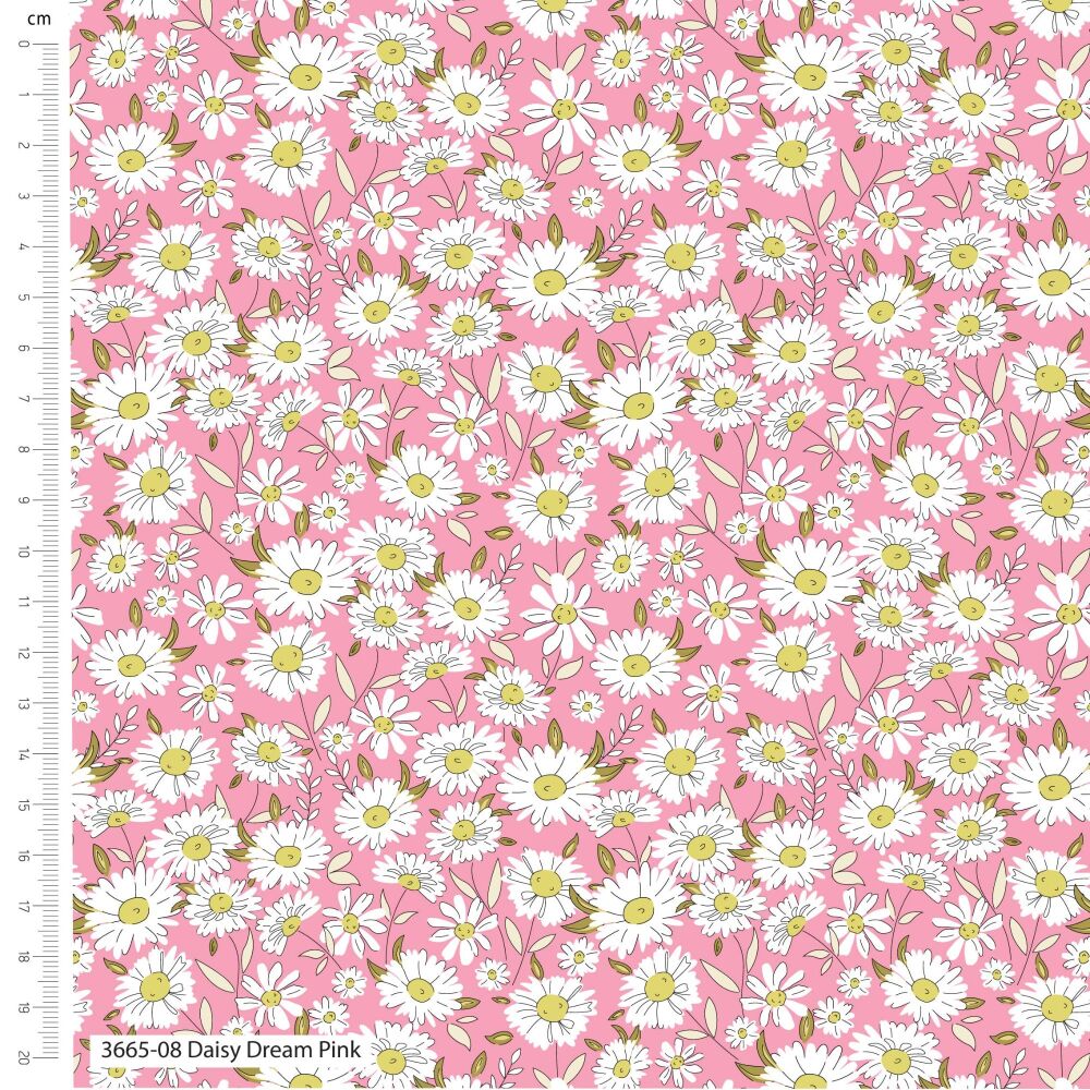 The Craft Cotton Company Sweet Blooms Daisy Dream Pink