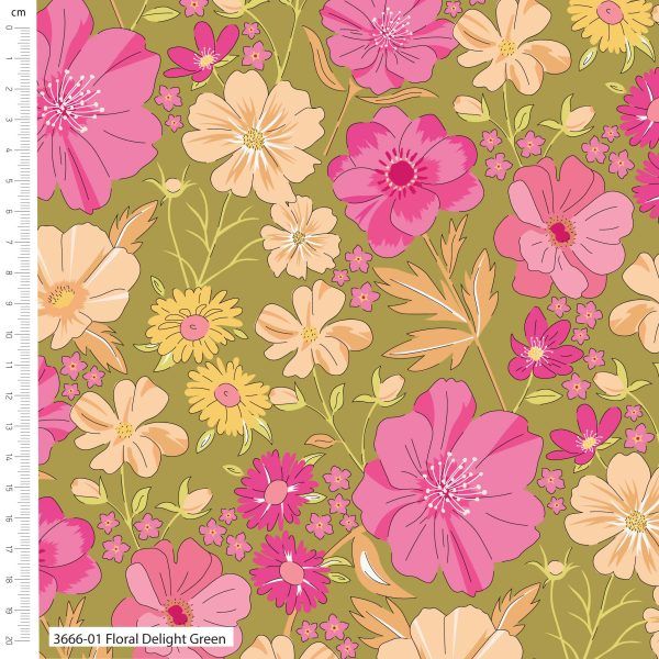Viscose Fabric The Crafty Pie Sweet Blooms Floral Delight
