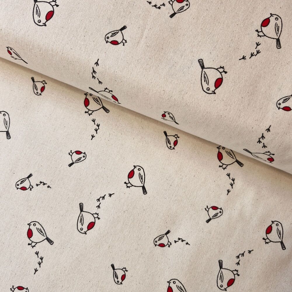 John Louden Christmas Cotton Robin Red