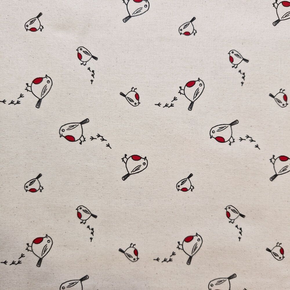 John Louden Christmas Cotton Robin Red