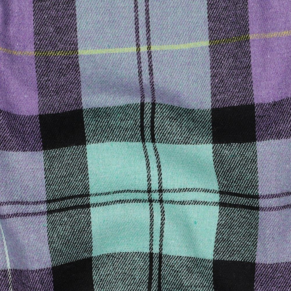 Brushed Cotton Fabric Check Purple
