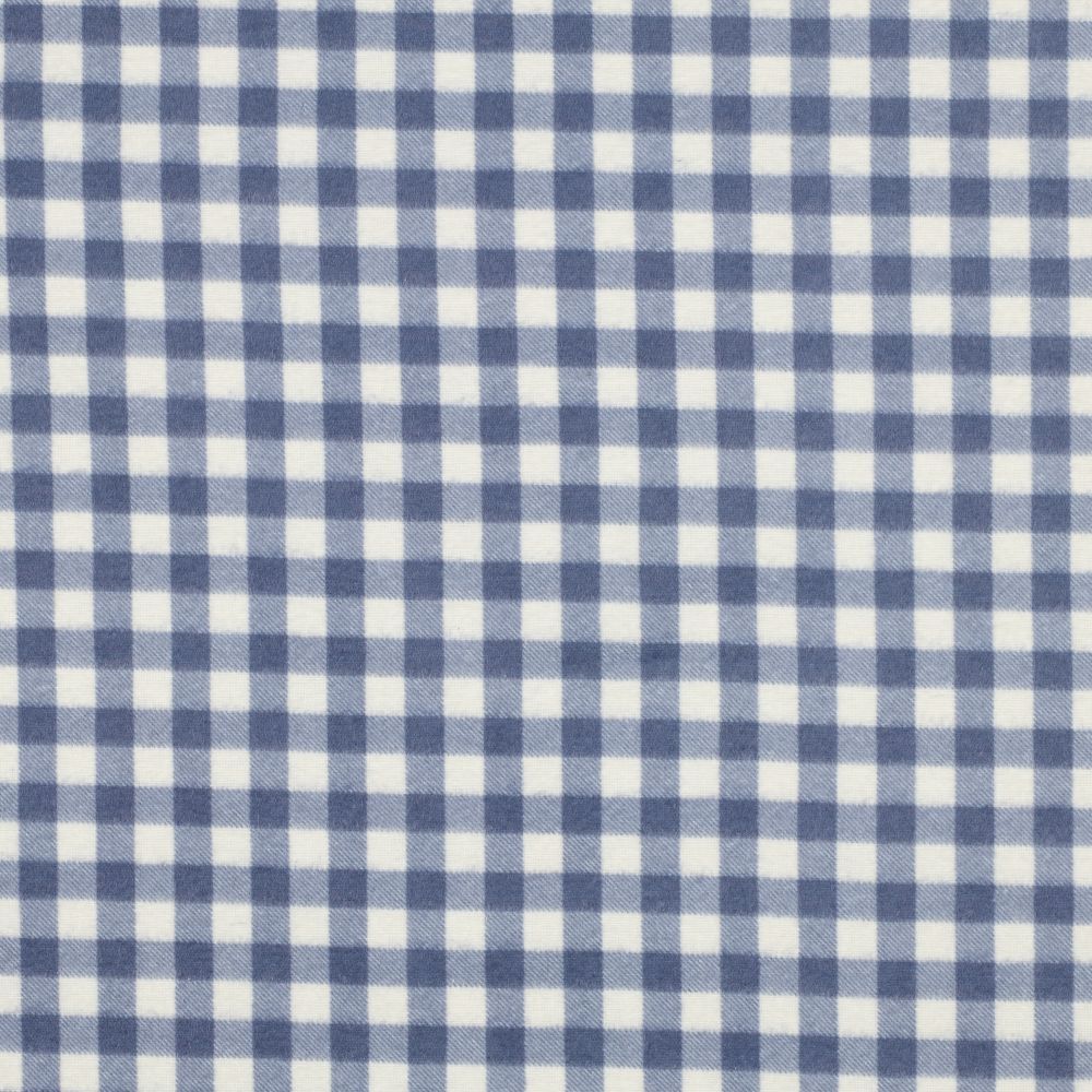 Flannel Cotton Fabric Gingham Blue