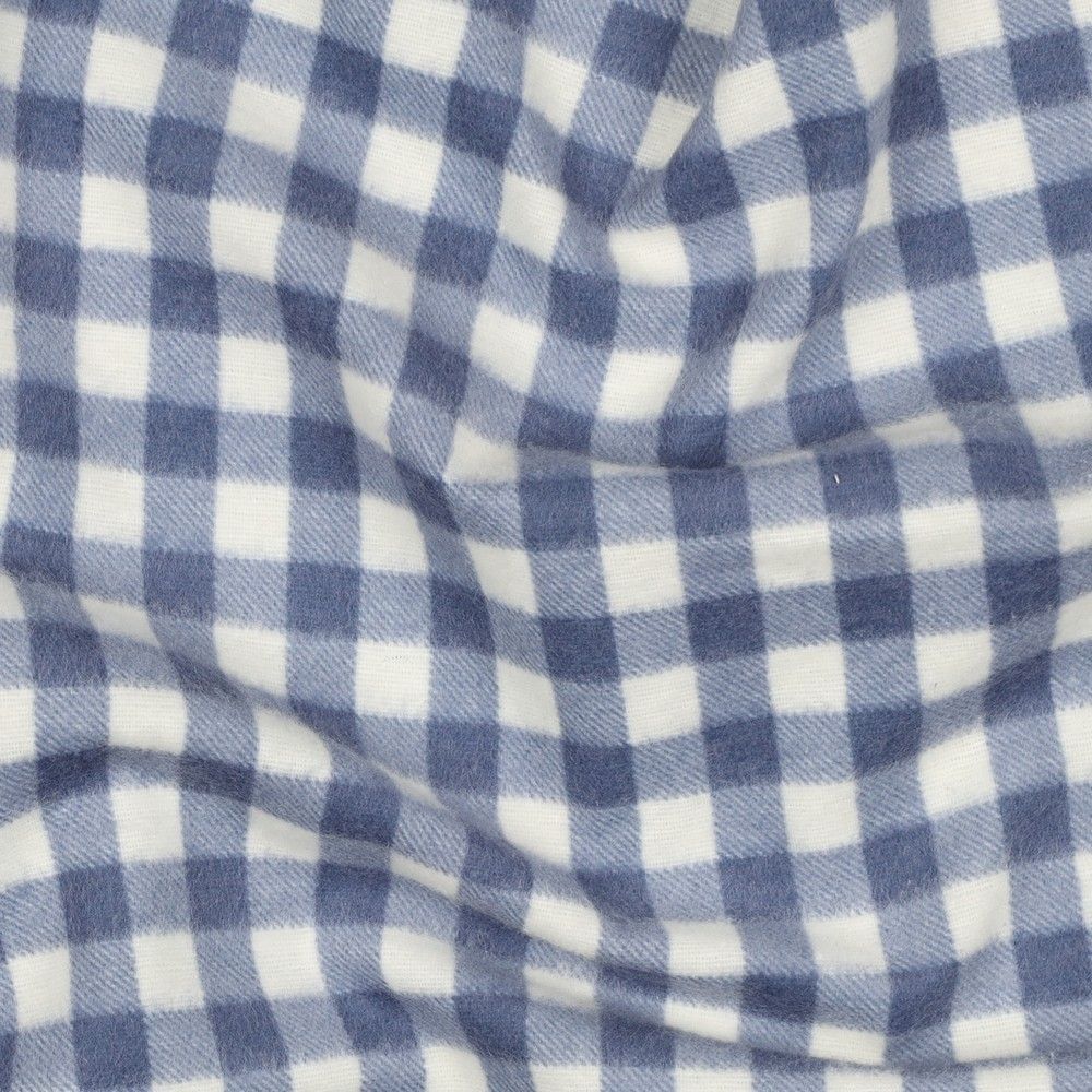 Flannel Cotton Fabric Gingham Blue
