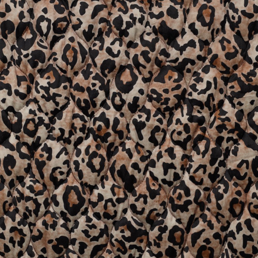 Velvet Quilted Fabric Animal Print