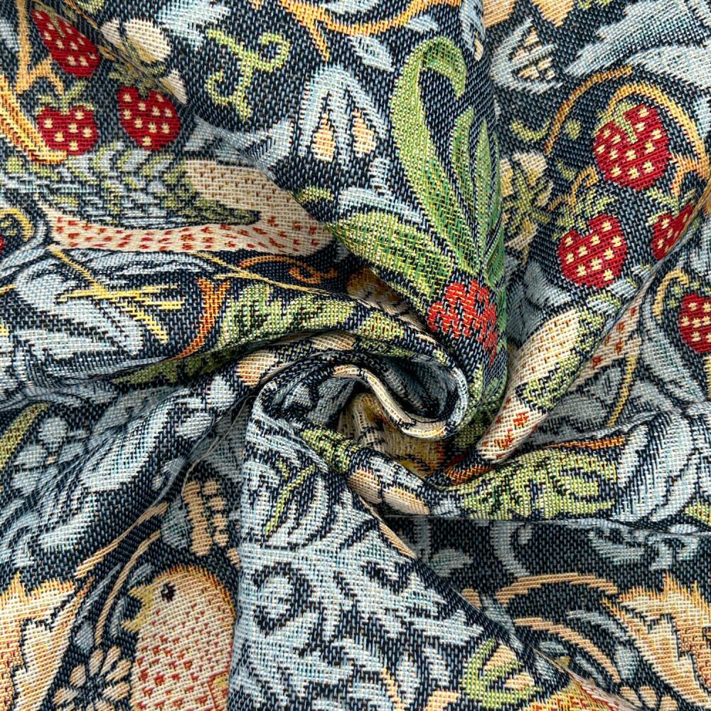 New World Tapestry William Morris Strawberry Thief Navy