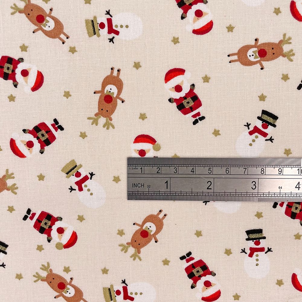 Christmas Cotton Christmas Characters Ivory
