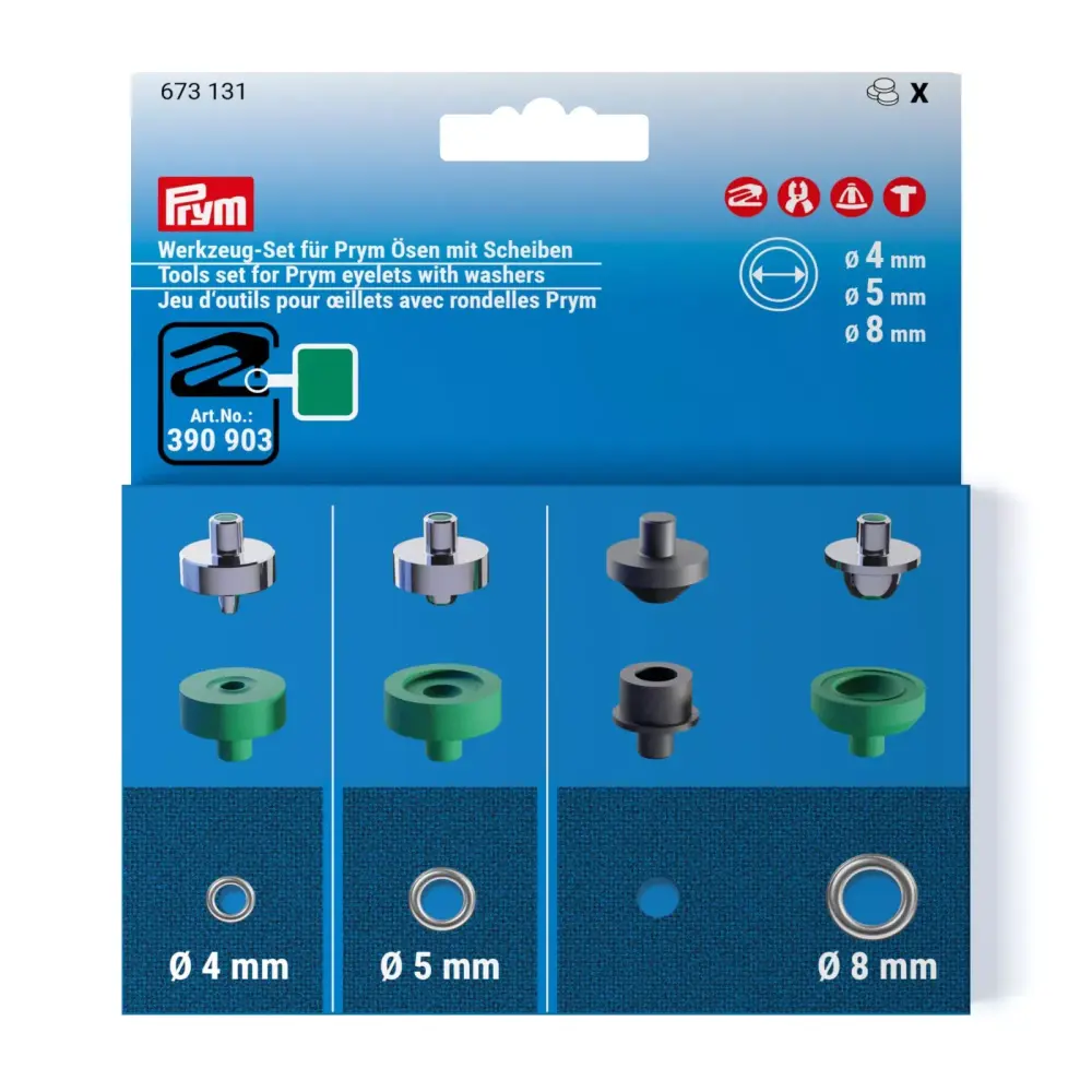 Prym Tools set for Prym eyelets with washers, 4, 5 and 8 mm