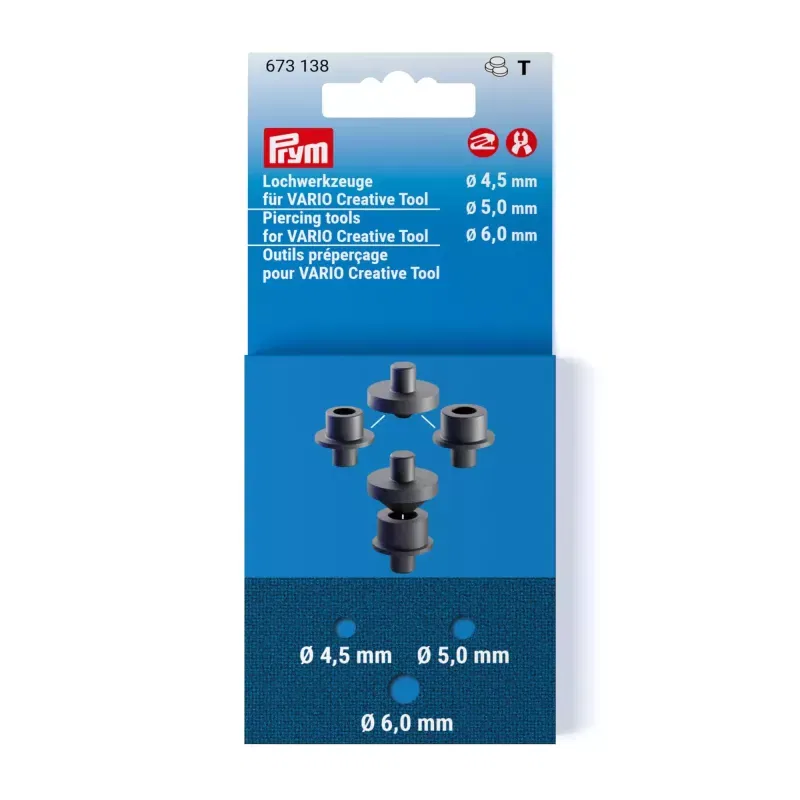 Prym Piercing tools for VARIO Creative Tool, 4.5, 5.0, 6.0 mm