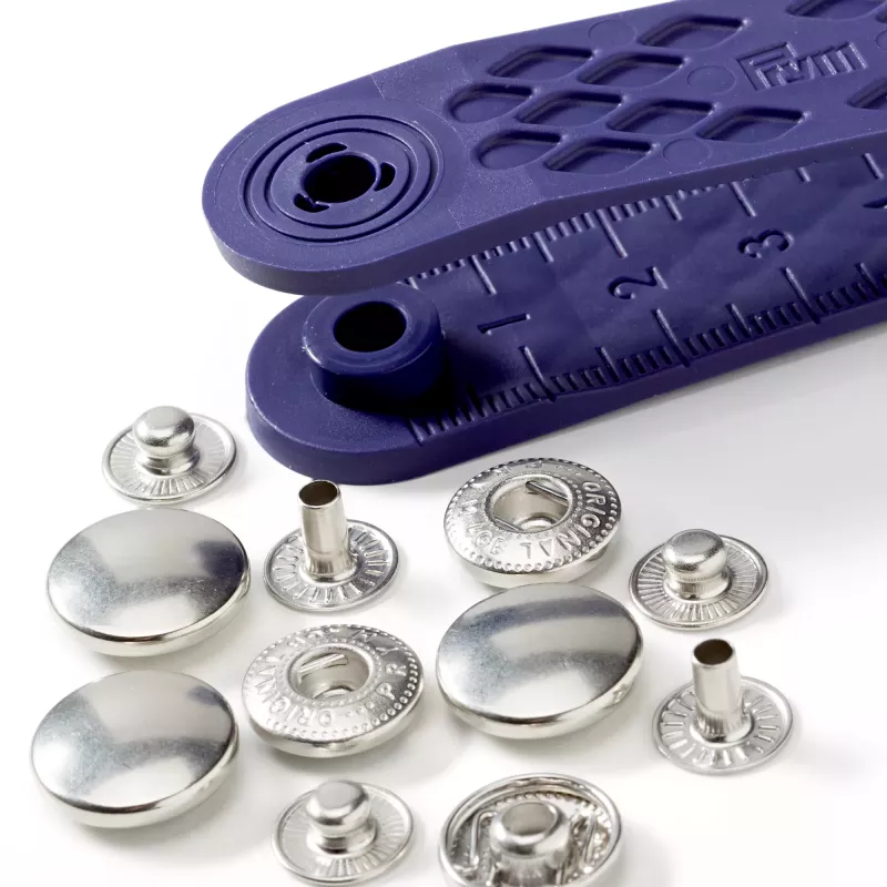 Prym Non-sew press fastener anorak, 15mm, silver-coloured 10 piece