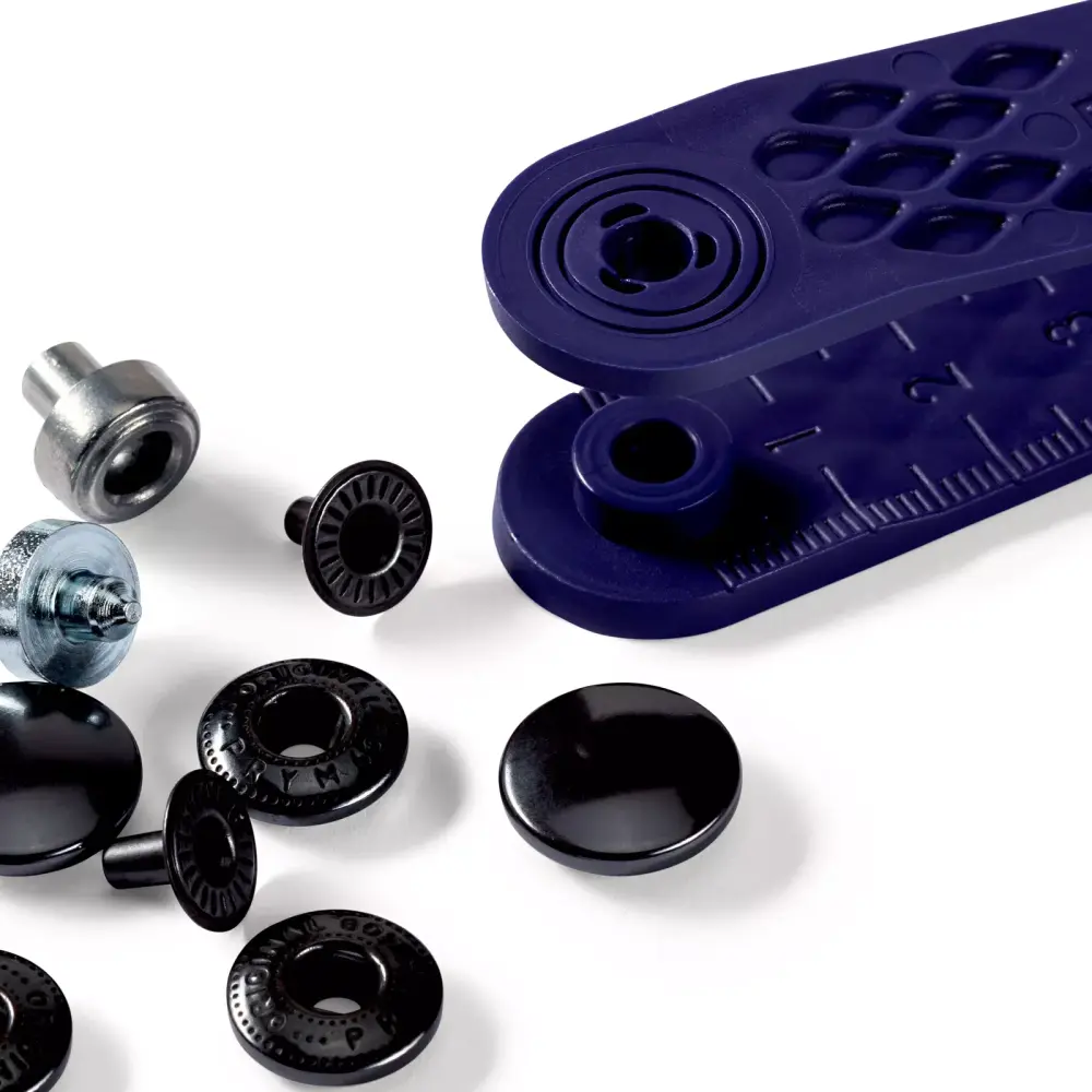 Prym Non-sew press fastener anorak, 15mm, black oxydized 10 piece