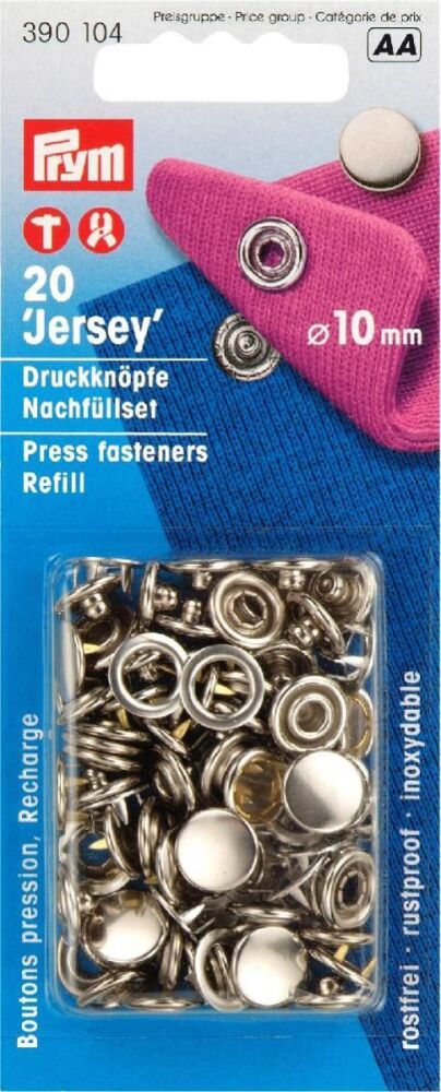 Prym Jersey Press Fasteners refill 10mm 20 piece