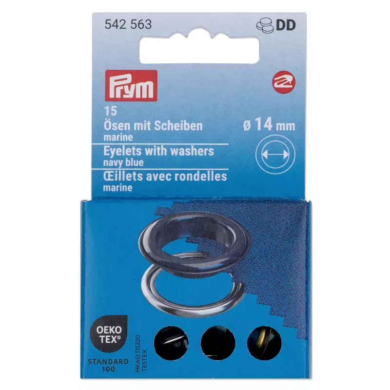 14.0 mm Prym Eyelets and washers Navy 20 piece
