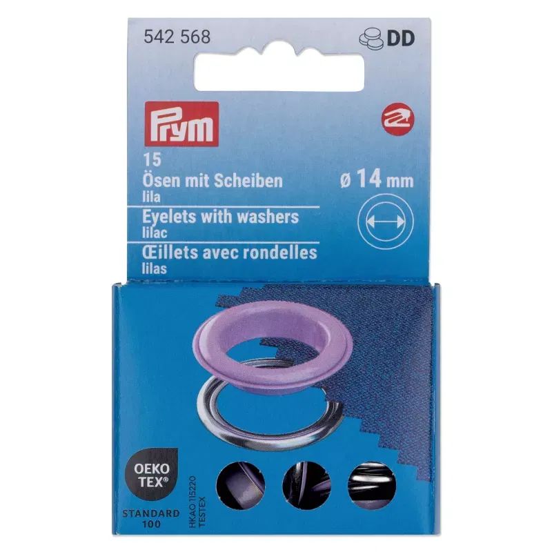 14.0 mm Prym Eyelets and washers Lilac 20 piece