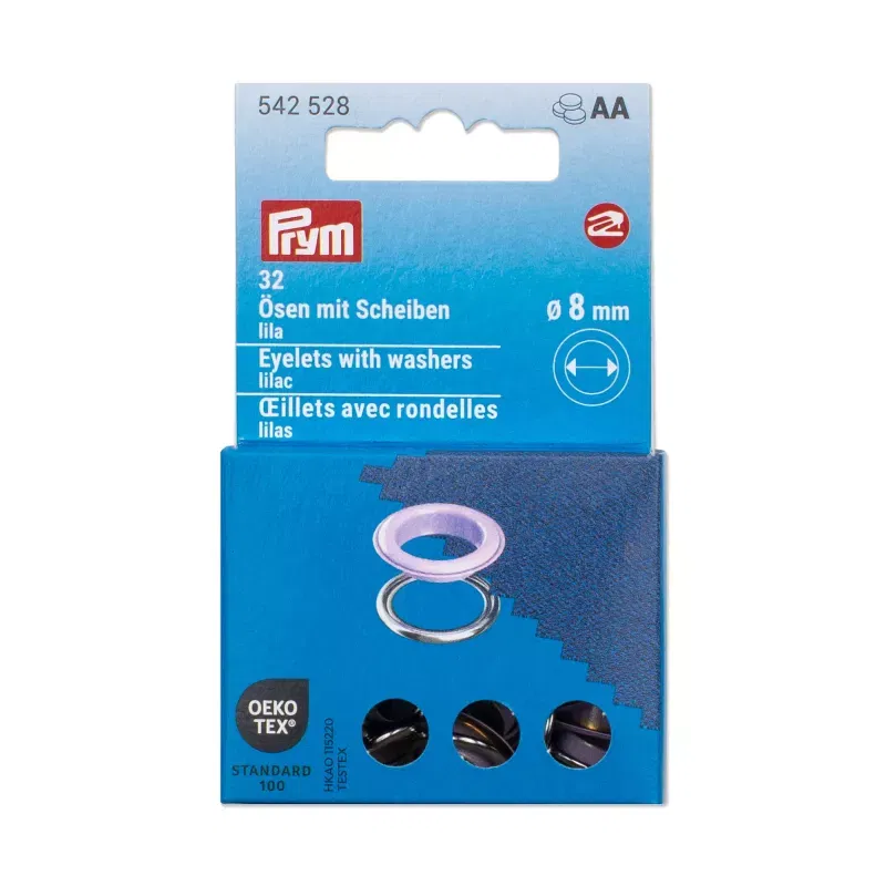 8 mm Prym Eyelets and washers Lilac 20 piece