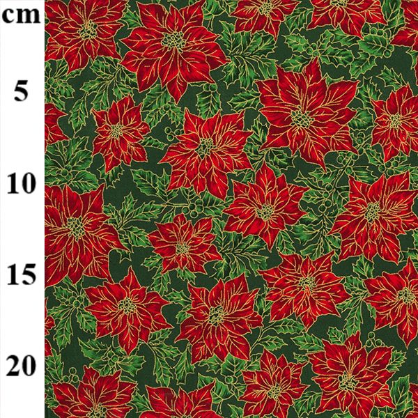 Christmas Cotton Christmas Poinsettia Green