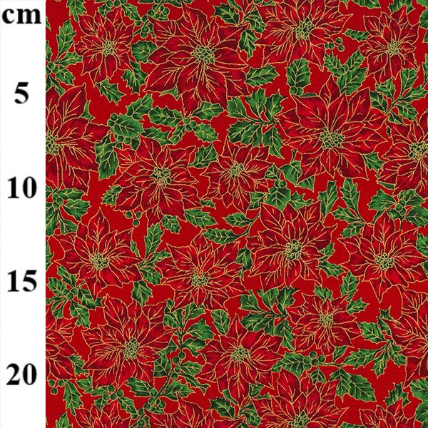 Christmas Cotton Christmas Poinsettia Red