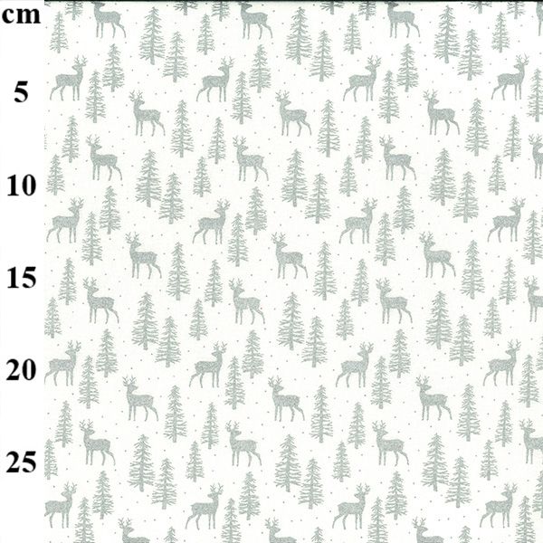 John Louden Christmas Cotton Reindeer White Metallic