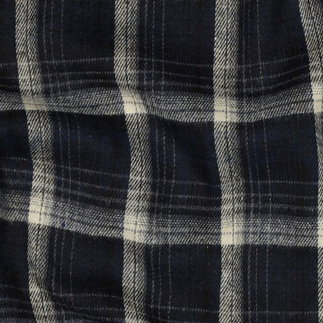 Brushed Cotton Yard Dyed Checks Navy