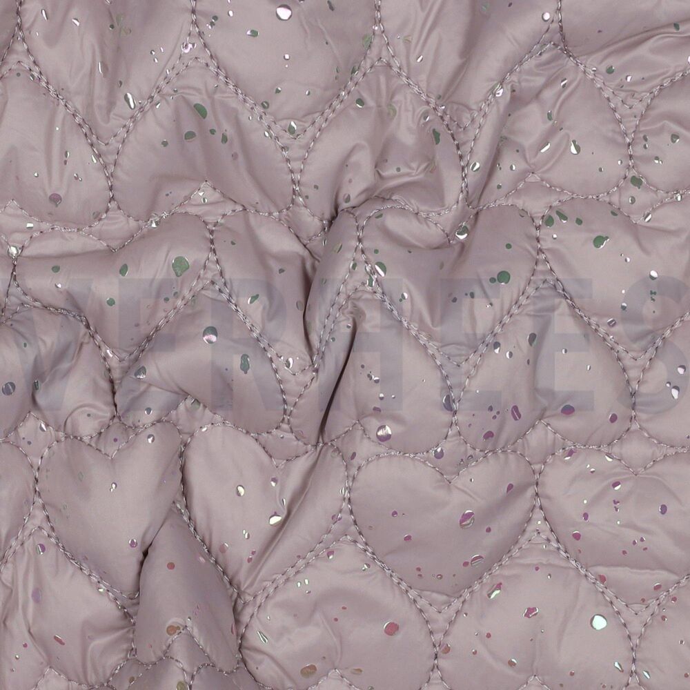 Quilted Stepped Foil Hearts Fabric