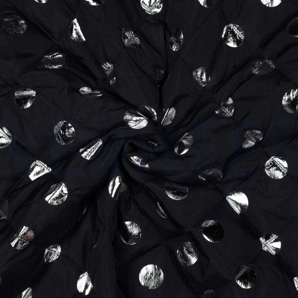 Quilted Stepped Foil Dots Fabric
