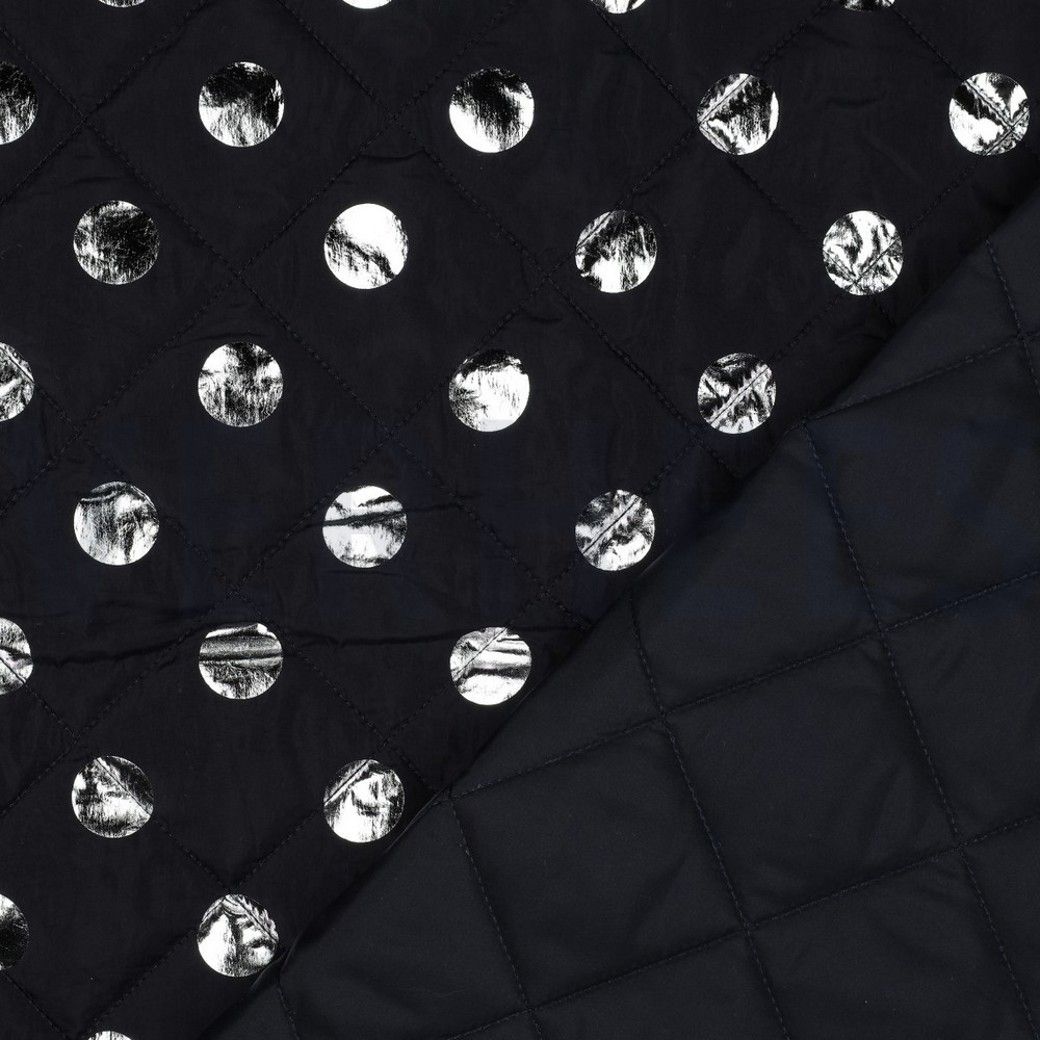 Quilted Stepped Foil Dots Fabric