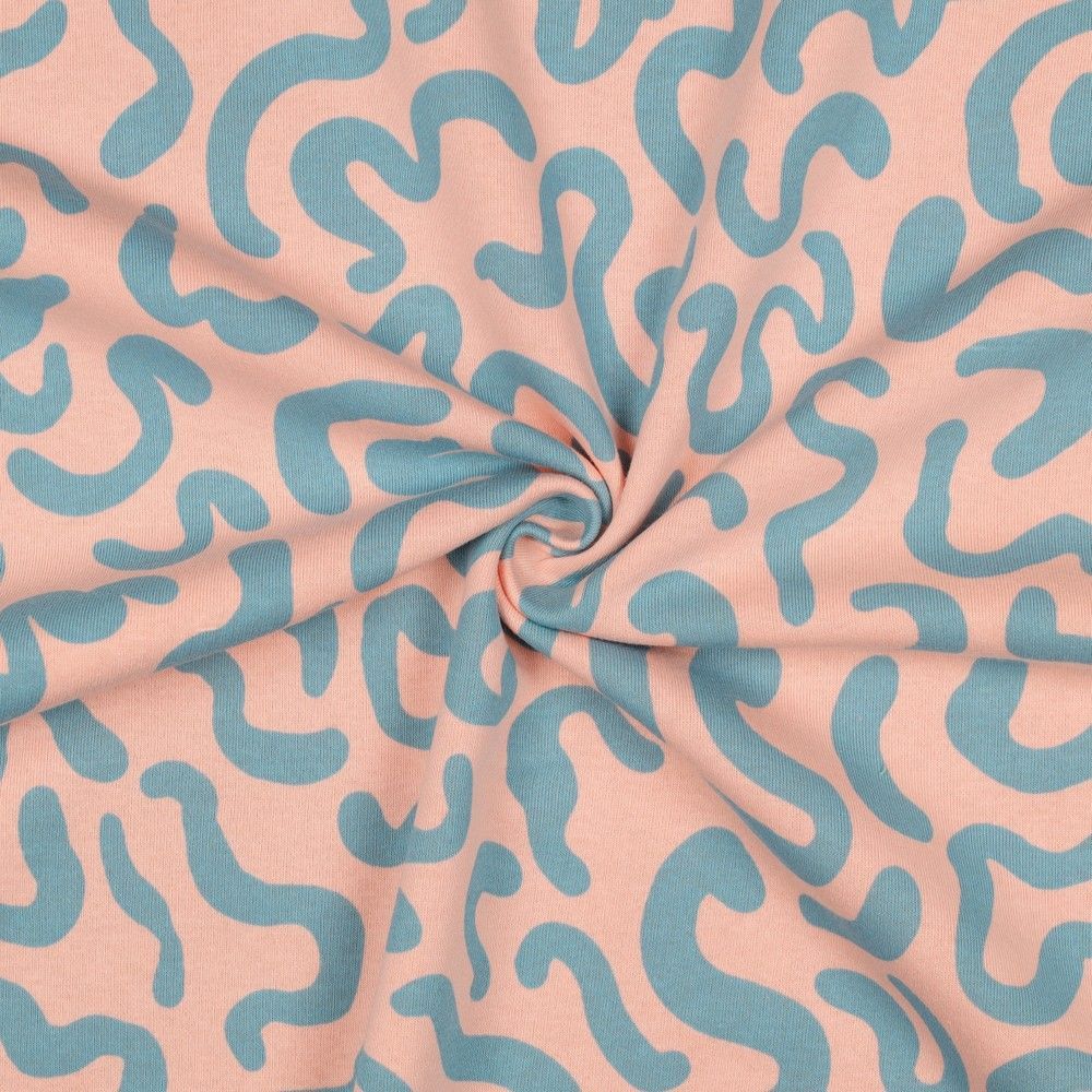 Sweatshirt Fabric Wiggles Peach