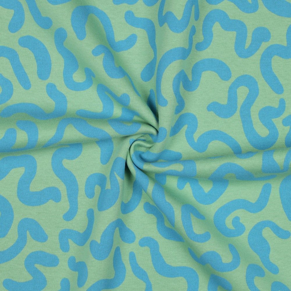 Sweatshirt Fabric Wiggles Green