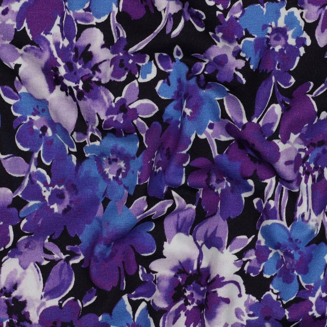 Cotton Jersey Fabric Digital Flowers