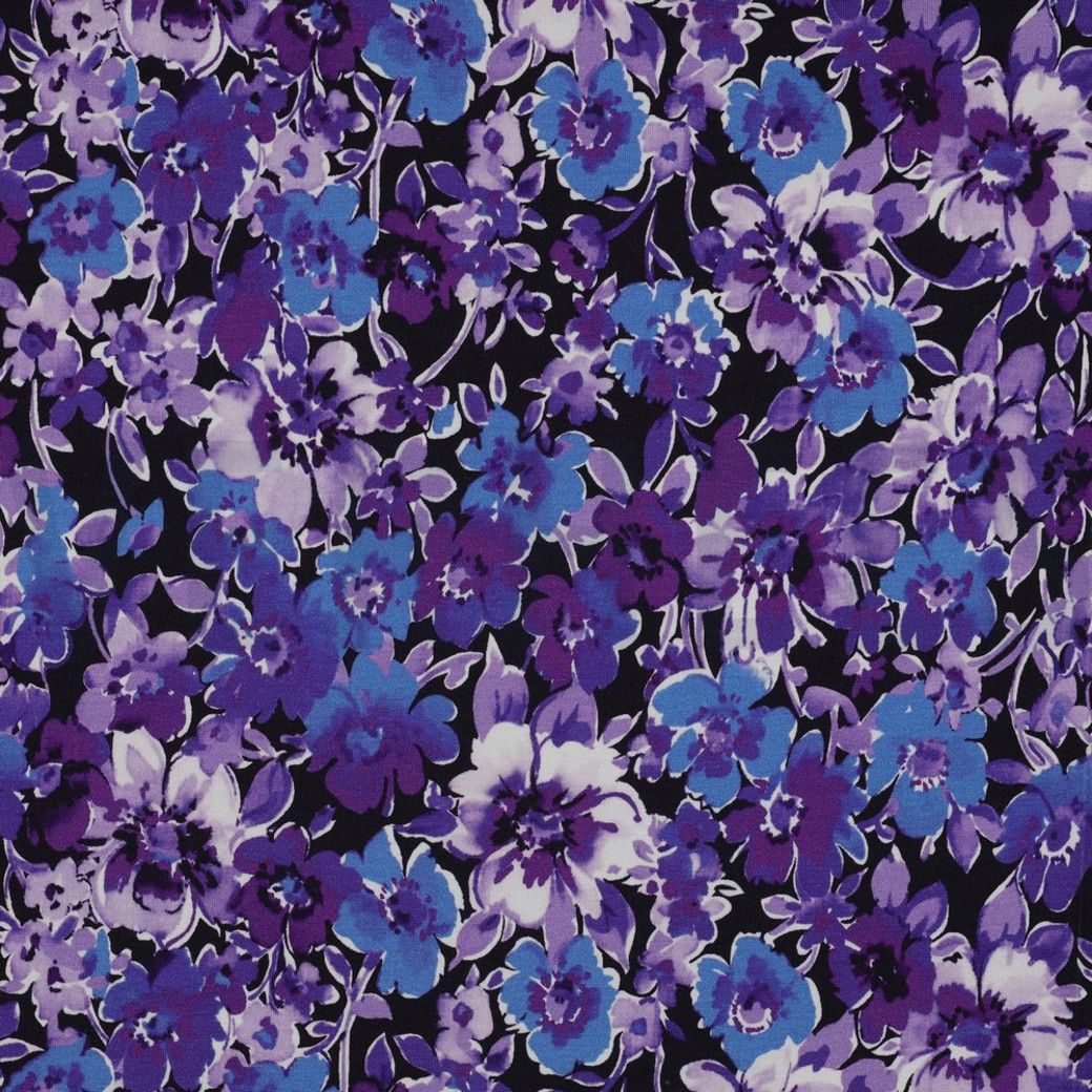 Cotton Jersey Fabric Digital Flowers