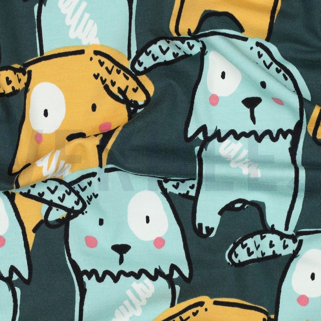 Cotton Jersey Fabric Dogs