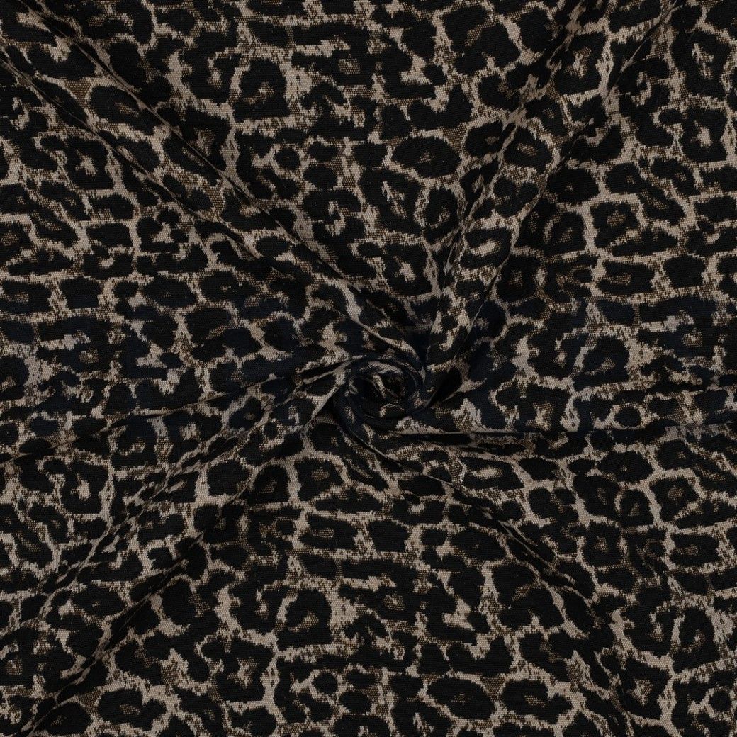Jacquard Fabric Leopard Print Brown