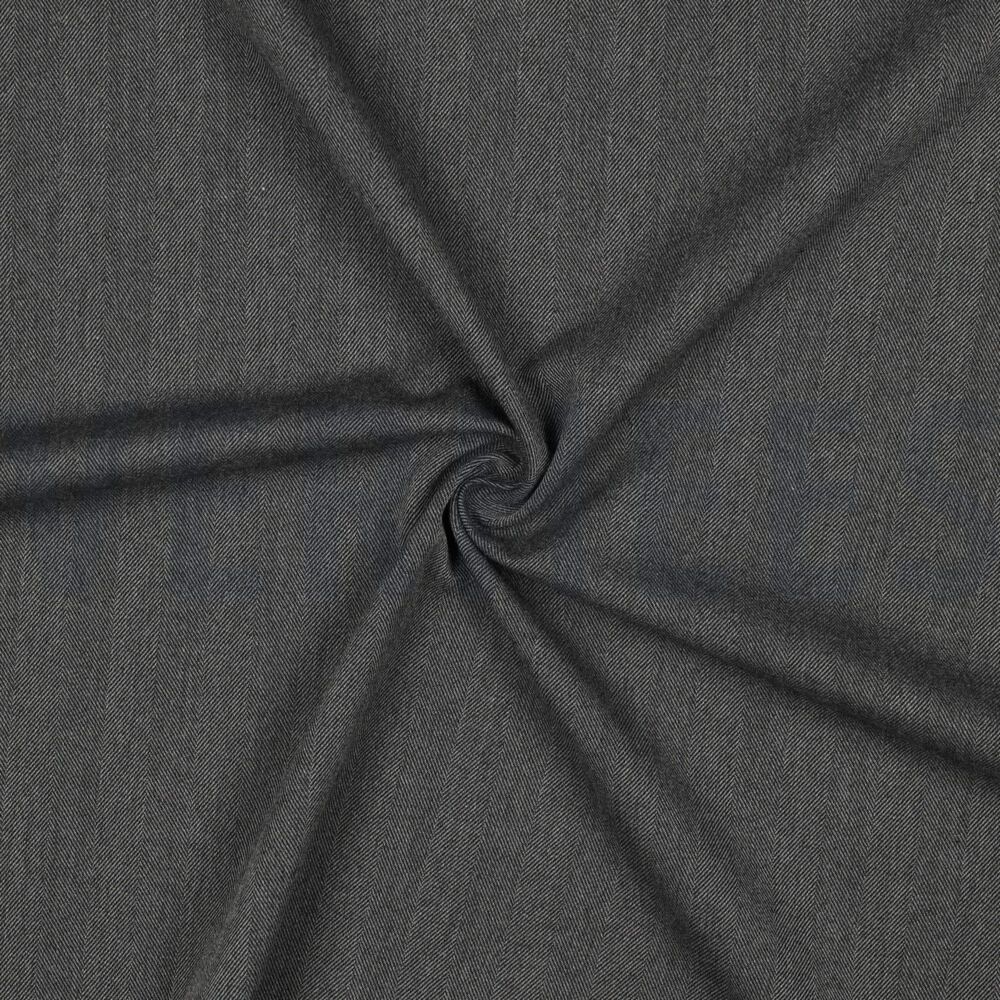 Herringbone Suiting Fabric Grey