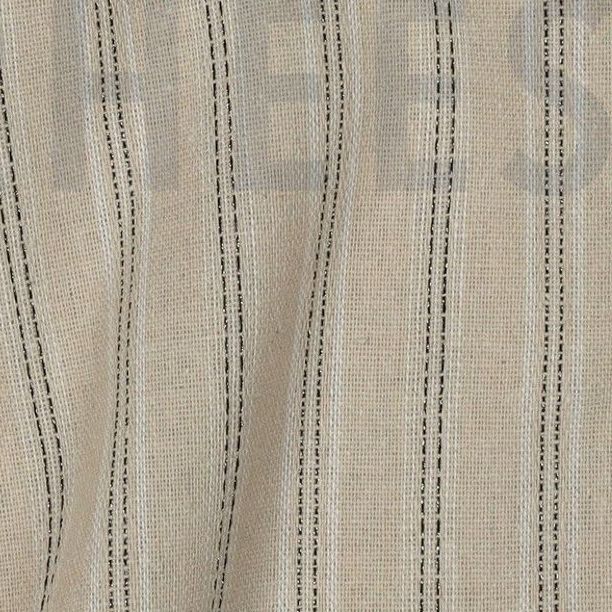 Viscose Linen Mix Lurex Stripes Ecru