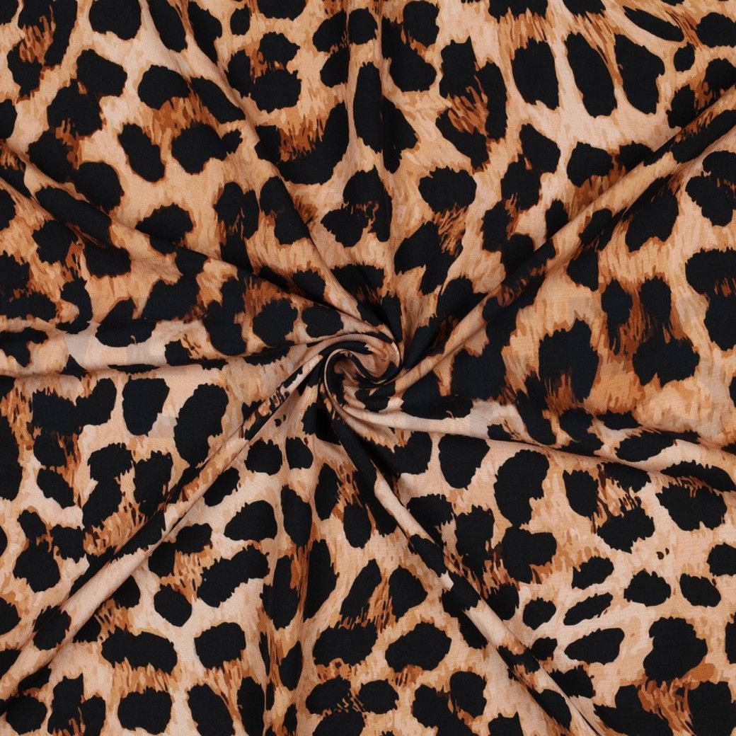Radiance Viscose Fabric leopard Print Brown