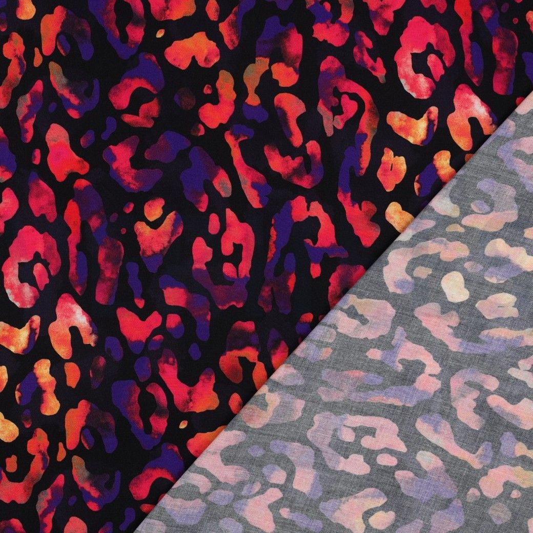 Radiance Viscose Fabric leopard Print Multi