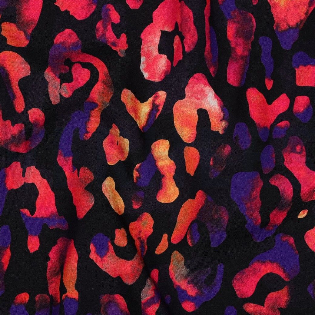 Radiance Viscose Fabric leopard Print Multi