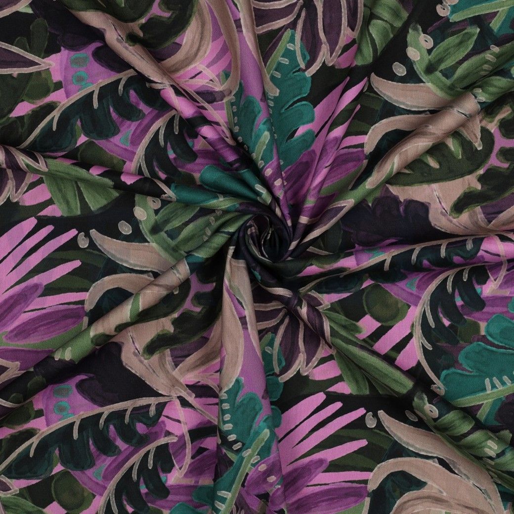 Cotton Viscose Mix Leaves