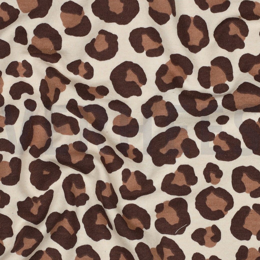 Sweatshirt Fabric Leopard print Brown