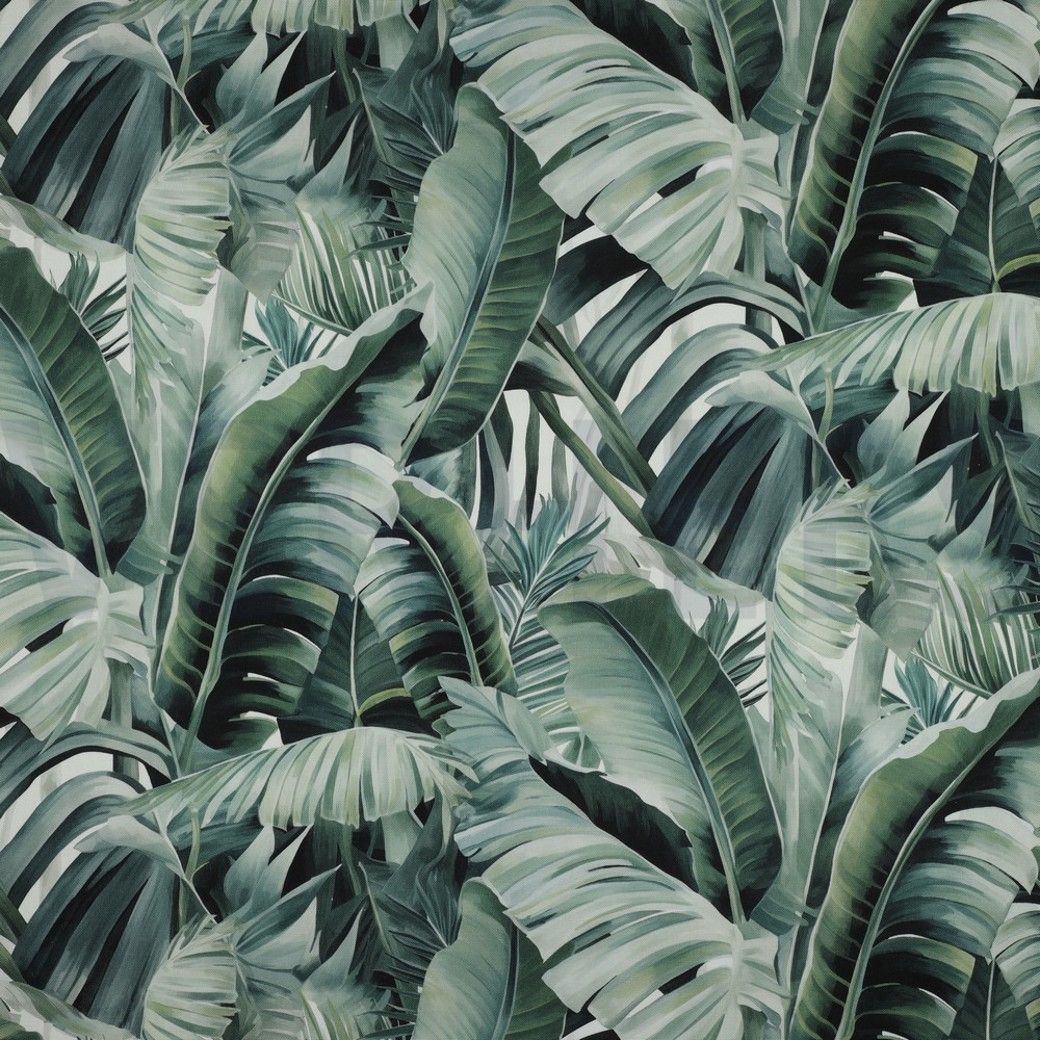 Cotton Canvas Fabric Palm Leaves