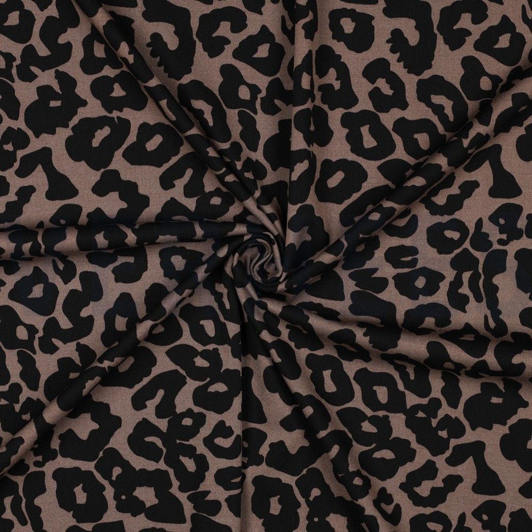 Rosella Viscose Stretch Leopard Brown